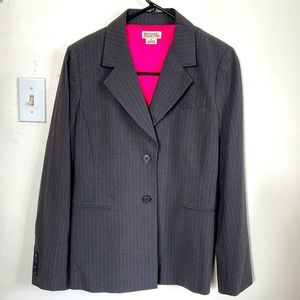 Women's Michael by Michael Kors Grey Pink Pinstripe Blazer Size 8